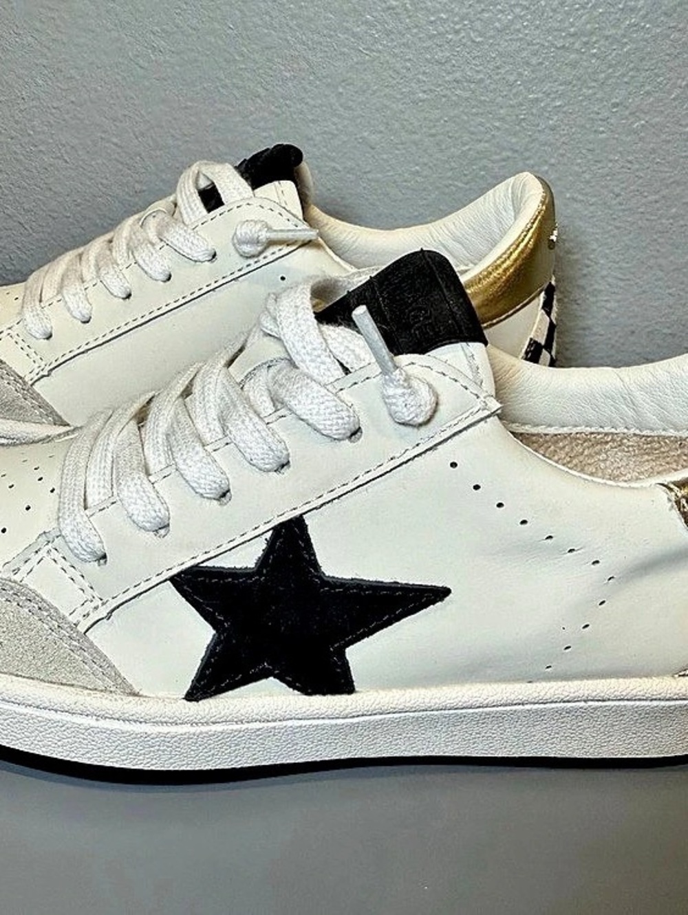 Vintage Havana Reflex Sneaker Star Checkered White & Gold US 6.5